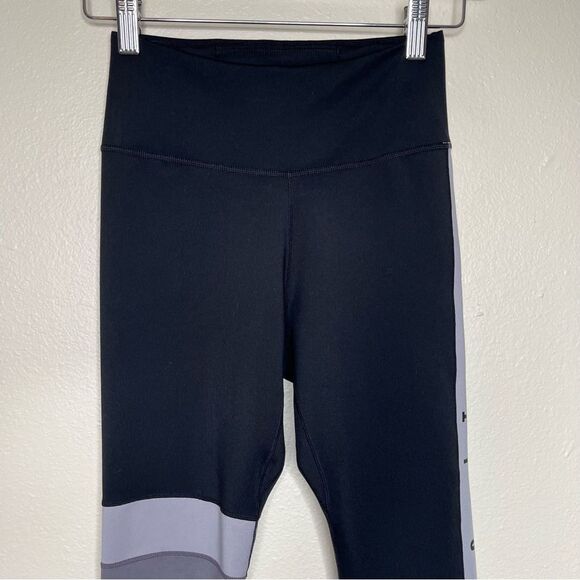 Nike Dri Fit Just Do It Spell Out Black Gray Colorblock Leggings Women Size XS - Picture 5 of 16